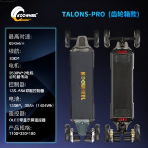 TALONS-PRO Panther-style all-terrain dual-drive remote control shock-absorbing off-road electric skateboard with dual drive and 100KM range